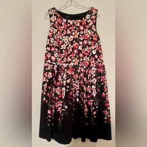 Talbots Plus, Floral Sleeveless, A-Line w/pockets, cotton dress